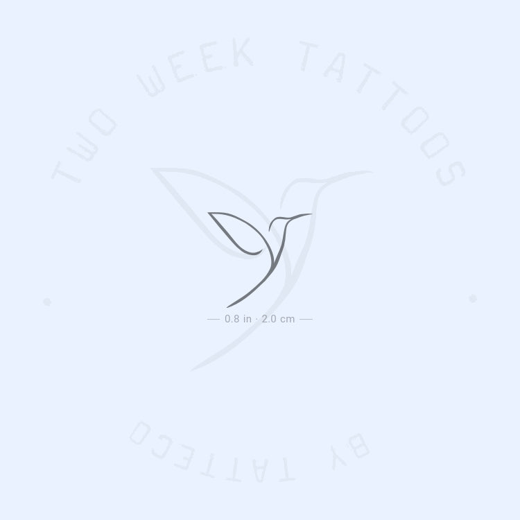 One Line Hummingbird Temporary Tattoo - Set of 2