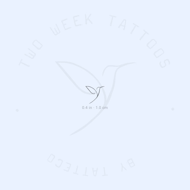 Tatuaje semipermanente de colibrí de una sola línea (juego de 2)