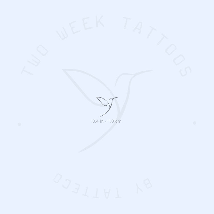 One Line Hummingbird Semi-Permanent Tattoo - Set of 2