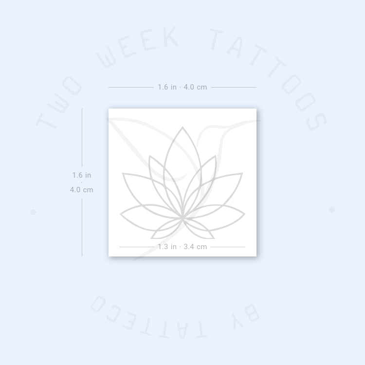 Fine Line Lotus Flower Semi-Permanent Tattoo - Set of 2