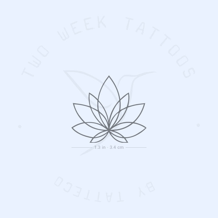 Fine Line Lotus Flower Semi-Permanent Tattoo - Set of 2