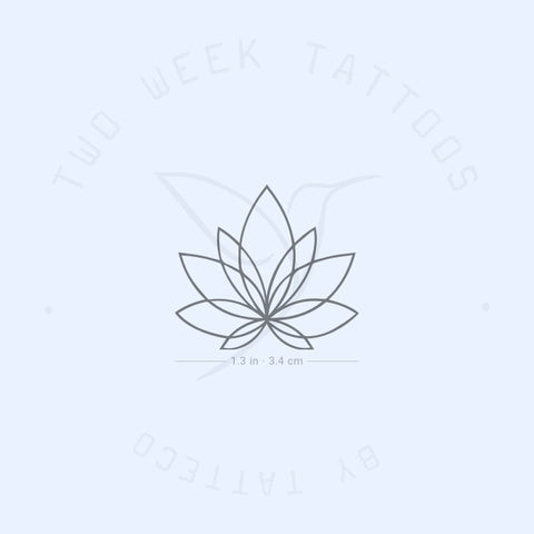 Fine Line Lotus Flower Semi-Permanent Tattoo - Set of 2