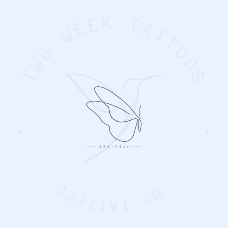 Tatuaje semipermanente de mariposa de una línea (juego de 2)