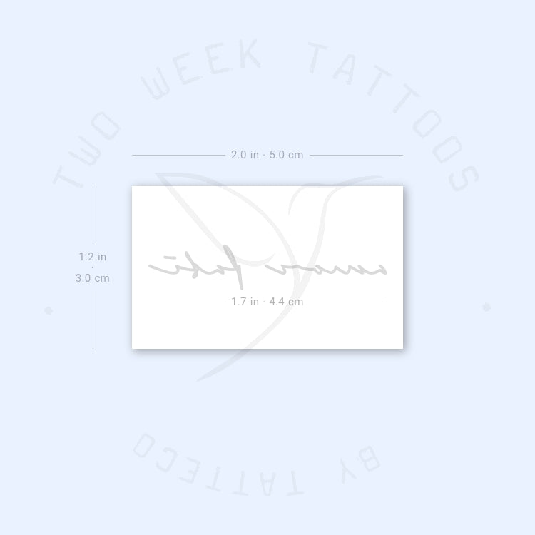 Handwritten Font Amor Fati Semi-Permanent Tattoo - Set of 2