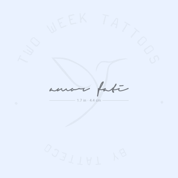 Handwritten Font Amor Fati Semi-Permanent Tattoo - Set of 2