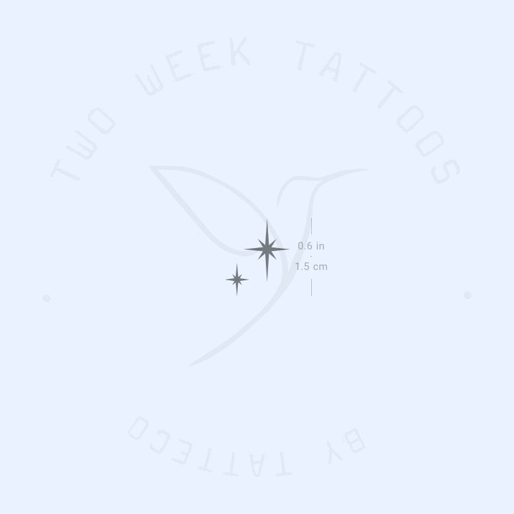 Tatuaje semipermanente de estrellas brillantes pequeñas - Juego de 2