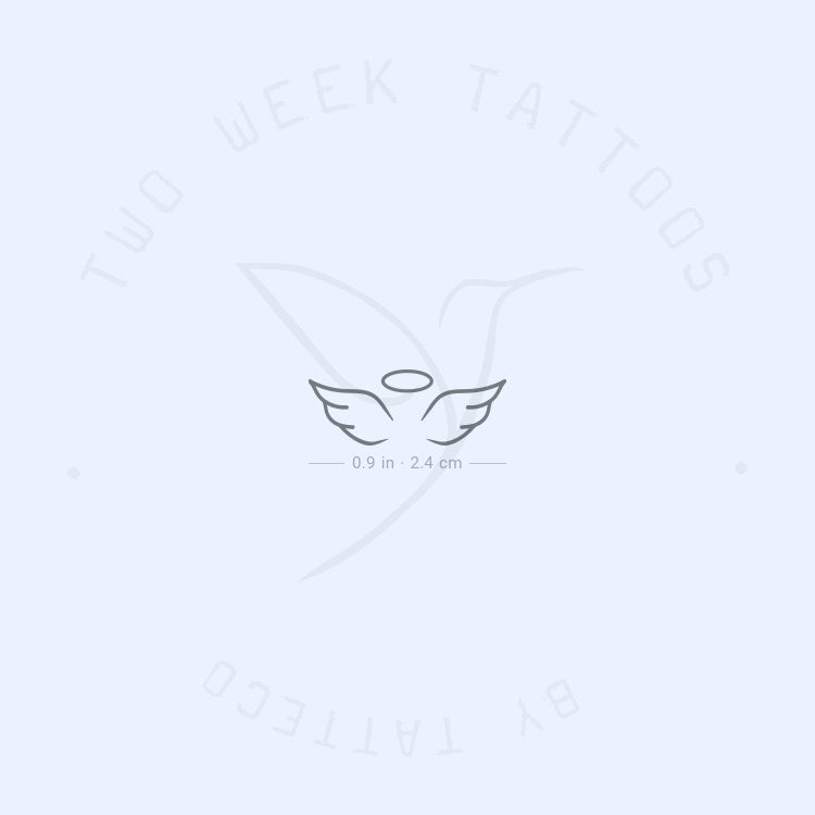 Angel Wings and Halo Semi-Permanent Tattoo - Set of 2