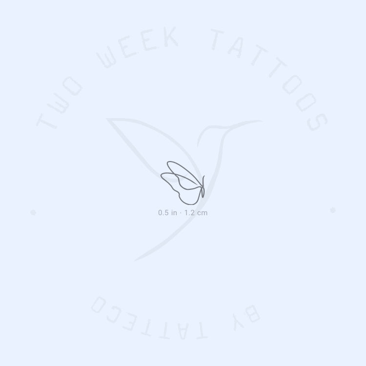 Tatuaje semipermanente de mariposa de una sola línea (juego de 2)