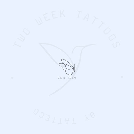 Tatuaje semipermanente de mariposa de una sola línea (juego de 2)