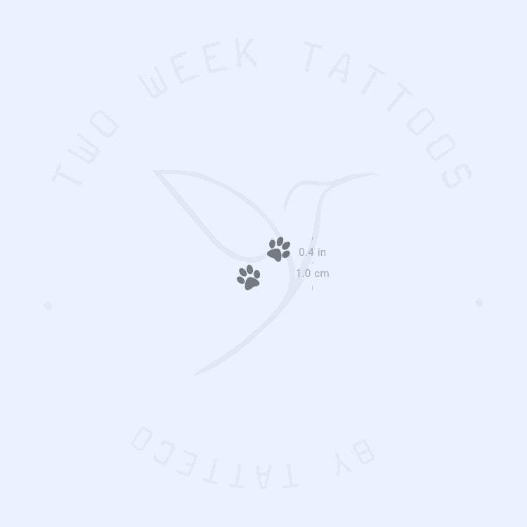 Pawprint Couple Semi-Permanent Tattoo - Set of 2