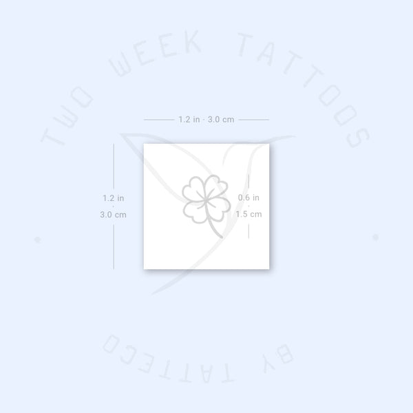 Fine Line Four Leaf Clover Semi-Permanent Tattoo - Set of 2