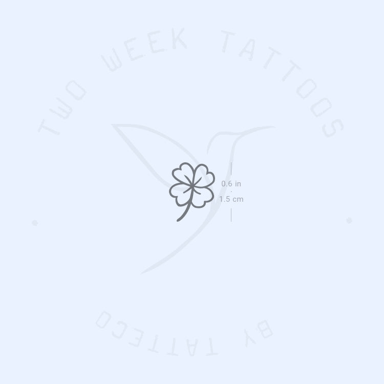 Fine Line Four Leaf Clover Semi-Permanent Tattoo - Set of 2