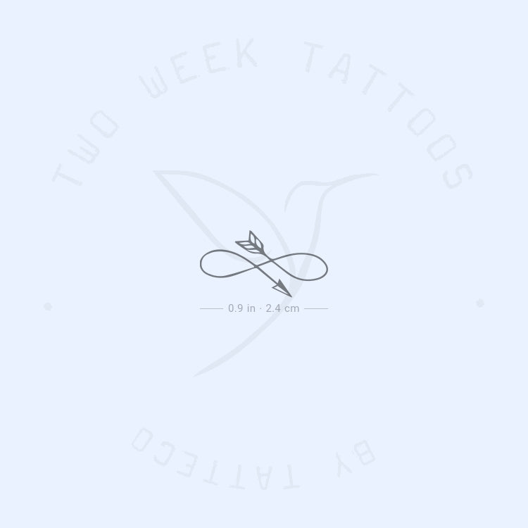 Tatuaje semipermanente de flecha infinita pequeña (juego de 2)