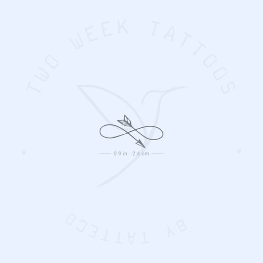 Tatuaje semipermanente de flecha infinita pequeña (juego de 2)