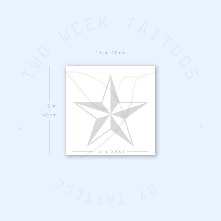 Tatuaje semipermanente de estrella náutica (juego de 2)