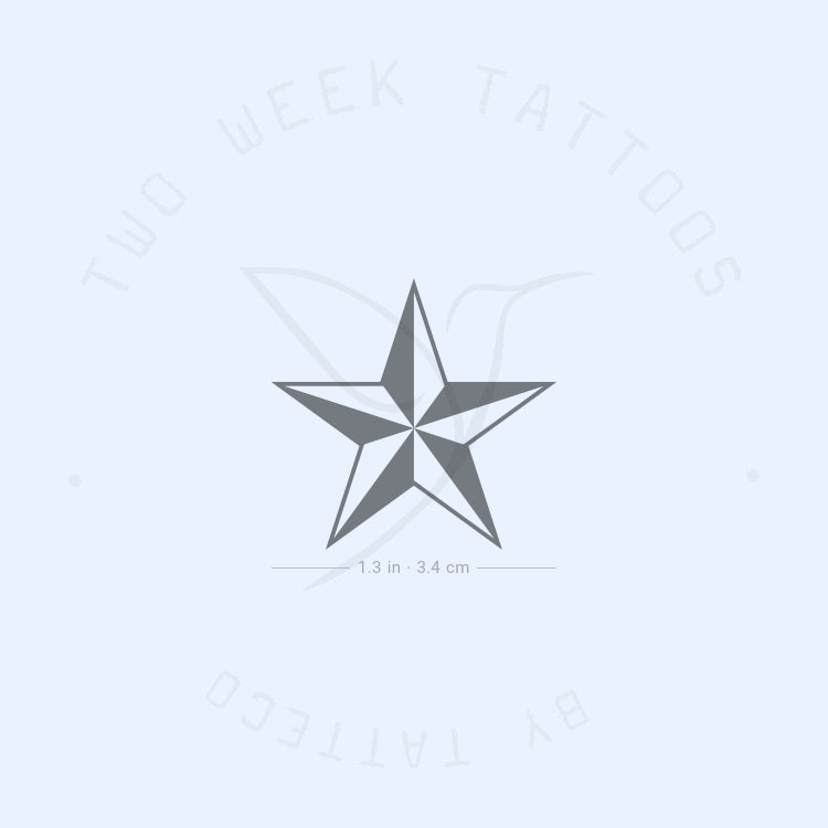 Tatuaje semipermanente de estrella náutica (juego de 2)