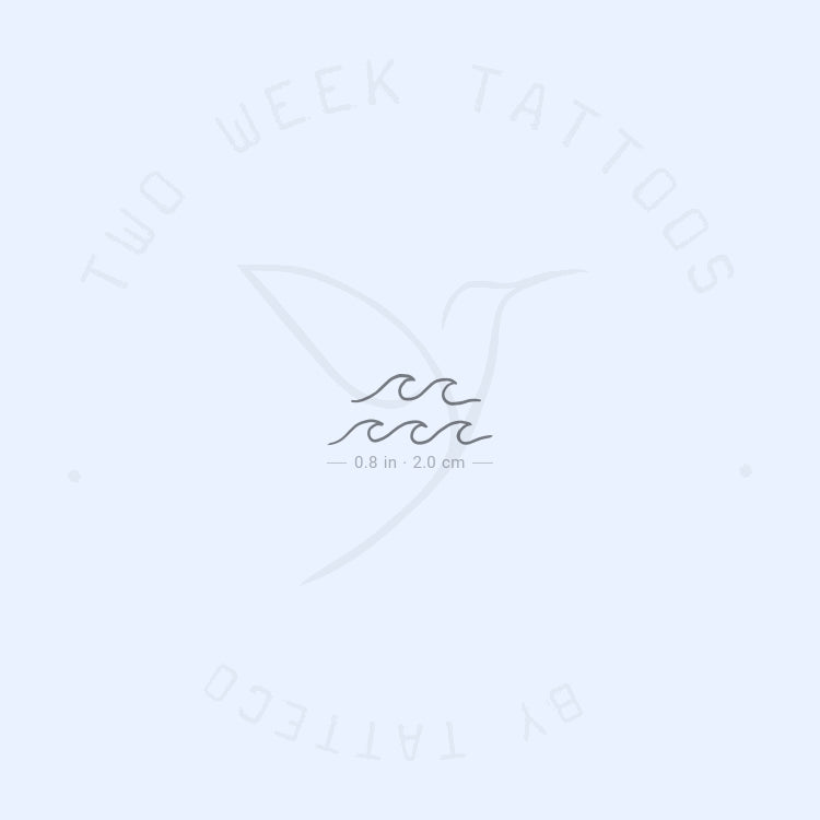Tatuaje semipermanente de olas marinas - Juego de 2