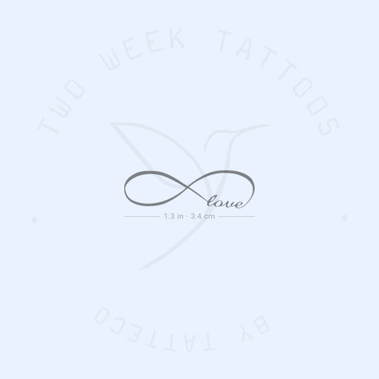 Tatuaje semipermanente de amor infinito de línea fina - Juego de 2