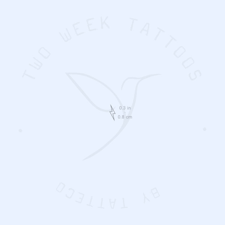 Tiny Thunderbolt Outline Semi-Permanent Tattoo - Set of 2