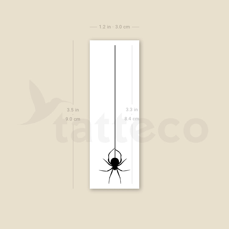 Hanging Spider Temporary Tattoo - Set of 3