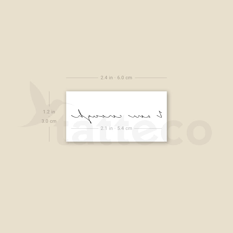 Tatuaje temporal "Soy suficiente" escrito a mano - Juego de 3