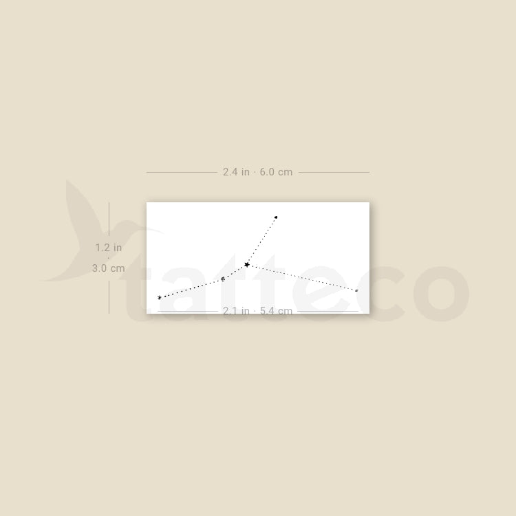 Minimalist Cancer Constellation Temporary Tattoo by Puntuak - Set of 3