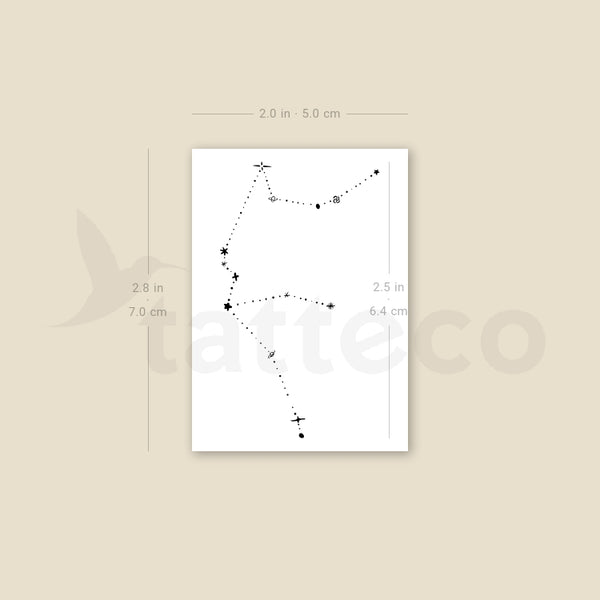 Minimalist Aquarius Constellation Temporary Tattoo by Puntuak - Set of 3