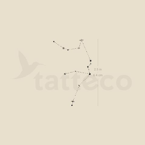 Minimalist Aquarius Constellation Temporary Tattoo by Puntuak - Set of 3