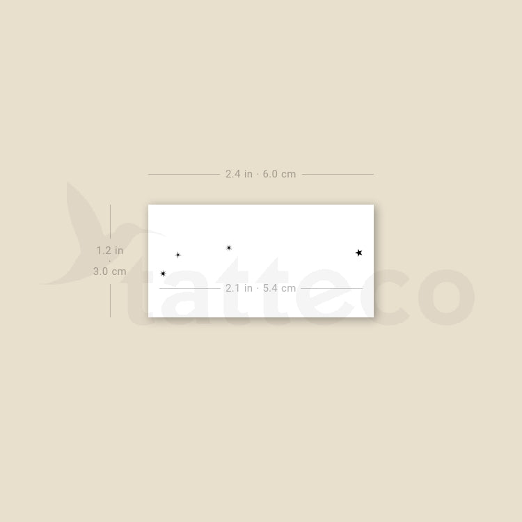 Minimalist Aries Constellation Temporary Tattoo - Set of 3