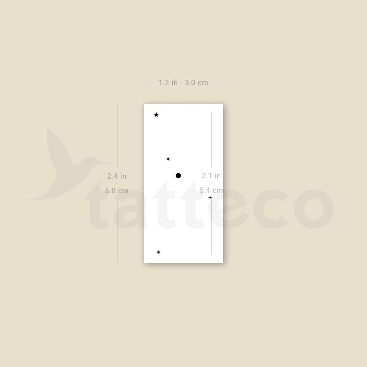 Minimalist Cancer Constellation Temporary Tattoo - Set of 3