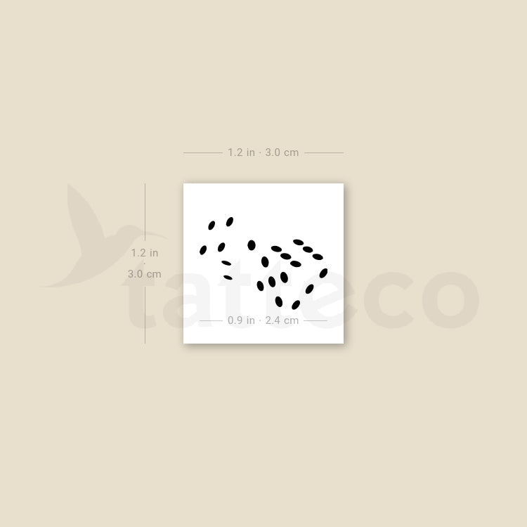Tatuaje temporal minimalista de un par de dados (juego de 3)
