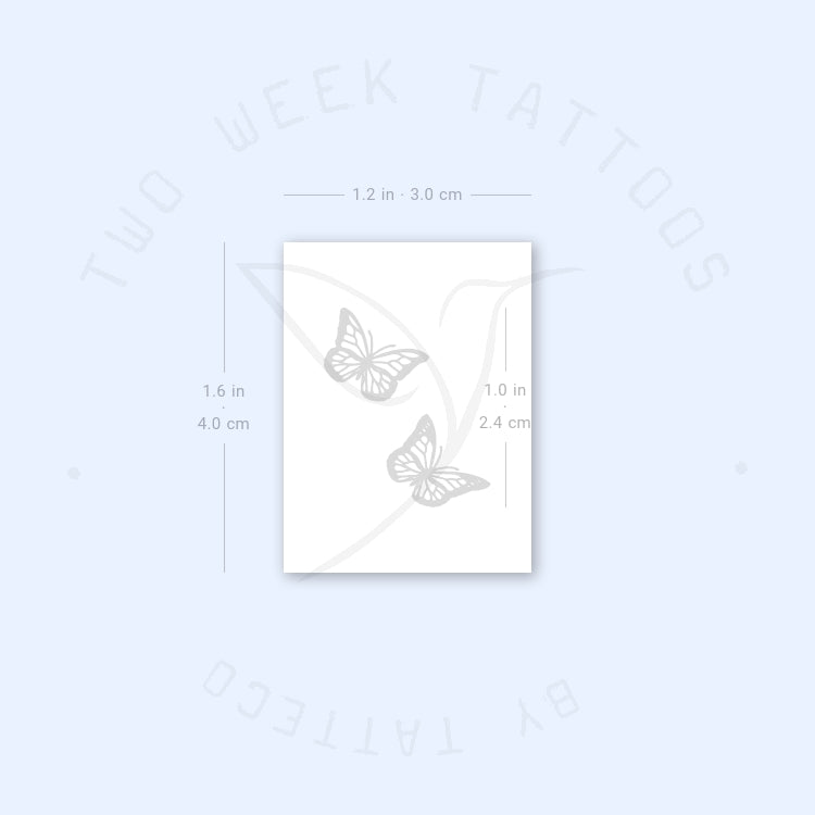 Small Butterfly Pair Semi-Permanent Tattoo - Set of 2