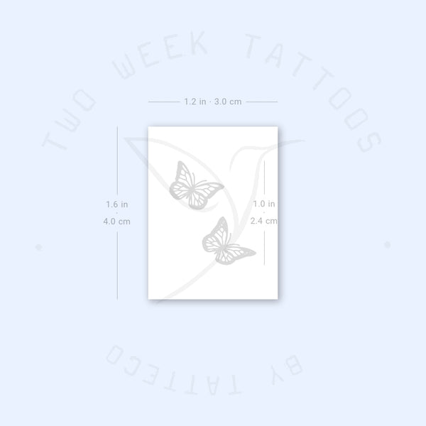 Small Butterfly Pair Semi-Permanent Tattoo - Set of 2