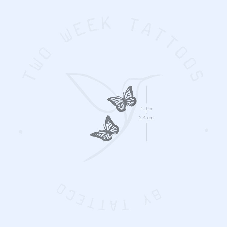 Small Butterfly Pair Semi-Permanent Tattoo - Set of 2