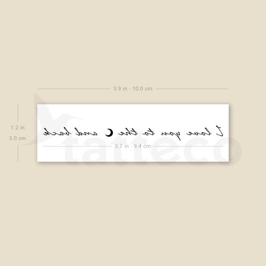 Tatuaje temporal "Te amo hasta la luna y más allá" - Juego de 3