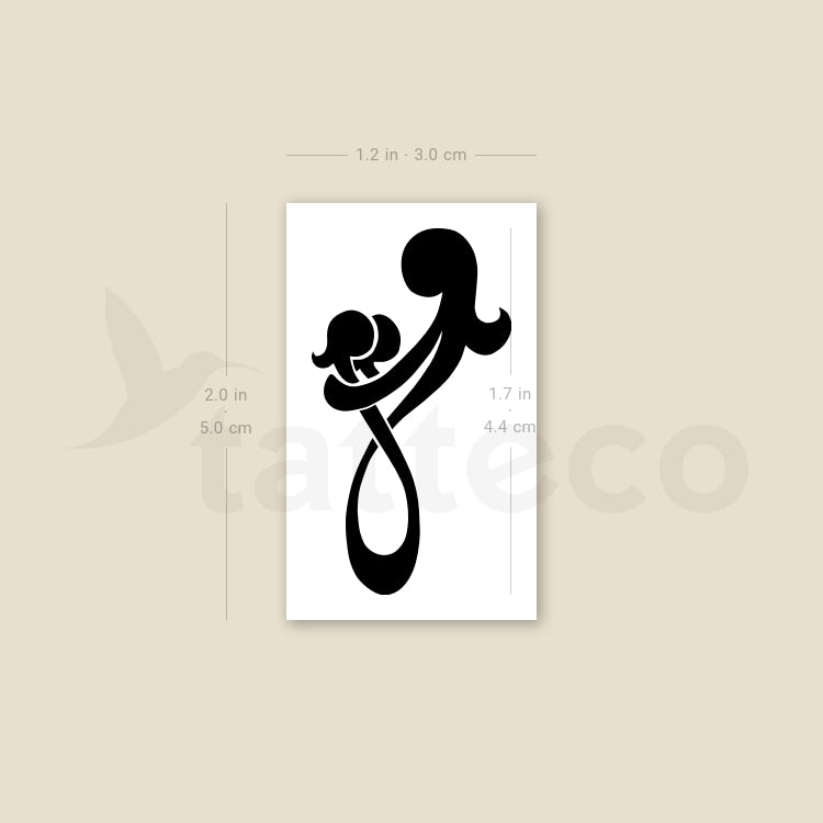 Tatuaje temporal con símbolo de madre e hija (juego de 3)