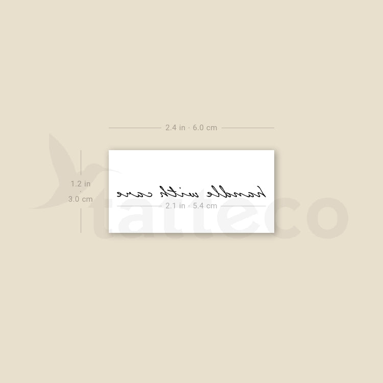 Handle With Care Temporary Tattoo - Set of 3