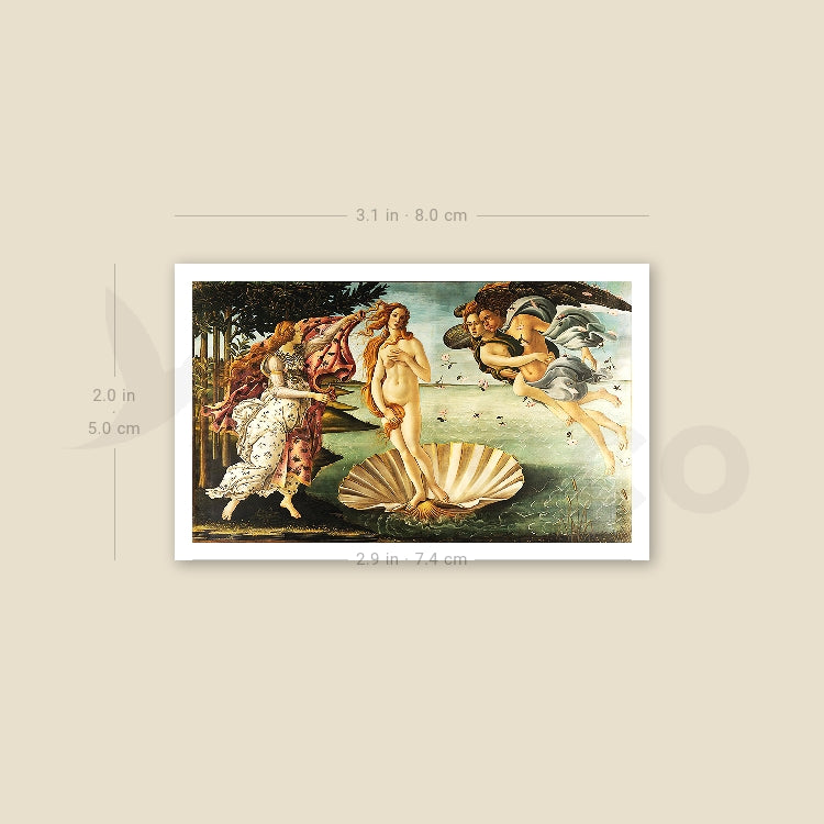 The Birth of Venus Temporary Tattoo - Set of 3