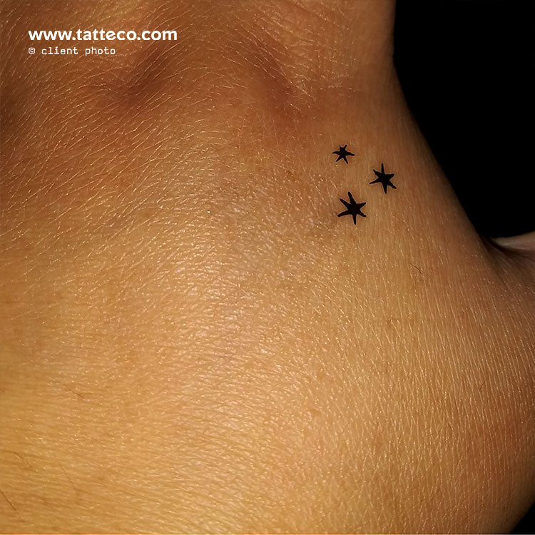 Minimalist Three Stars Temporary Tattoo - Set of 3