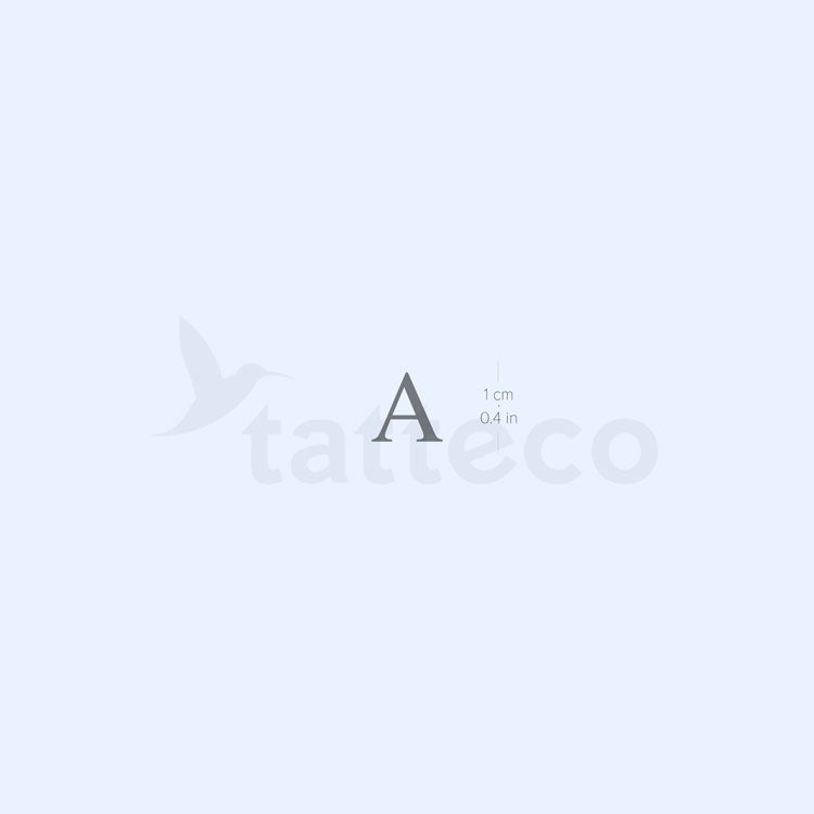 Tatuaje semipermanente con letra mayúscula serif (juego de 2)