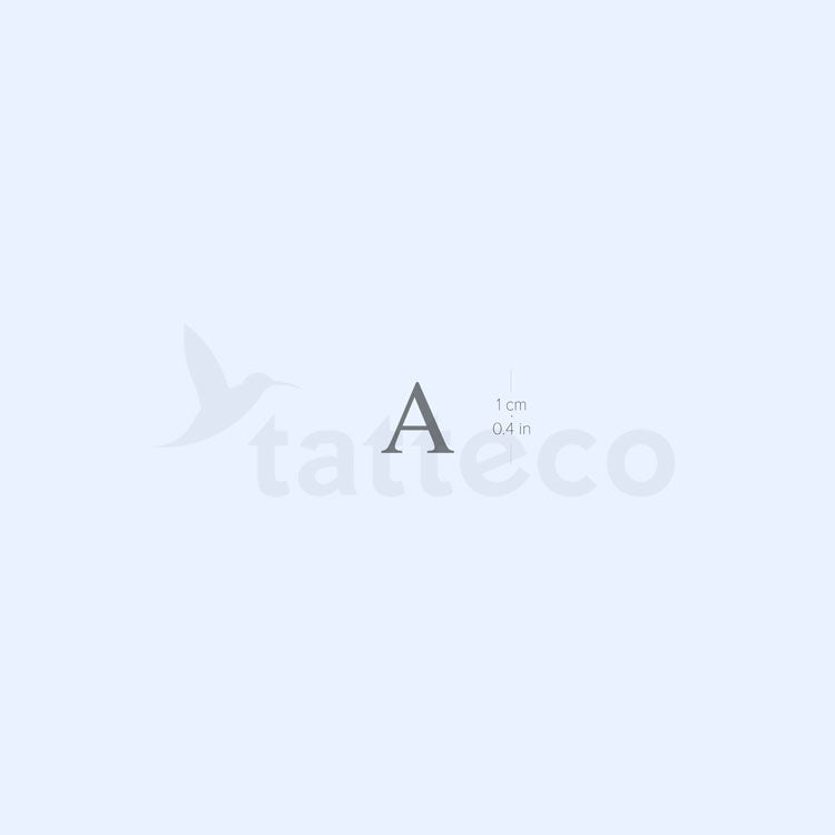 A Serif Capital Letter Semi-Permanent Tattoo - Set of 2