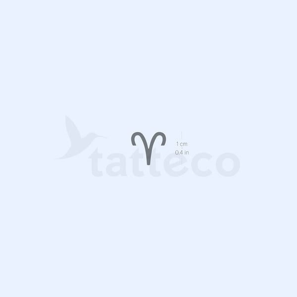 Aries Zodiac Symbol Semi-Permanent Tattoo - Set of 2