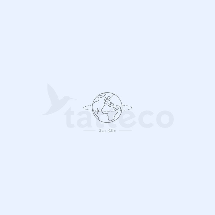World Travel Semi-Permanent Tattoo - Set of 2
