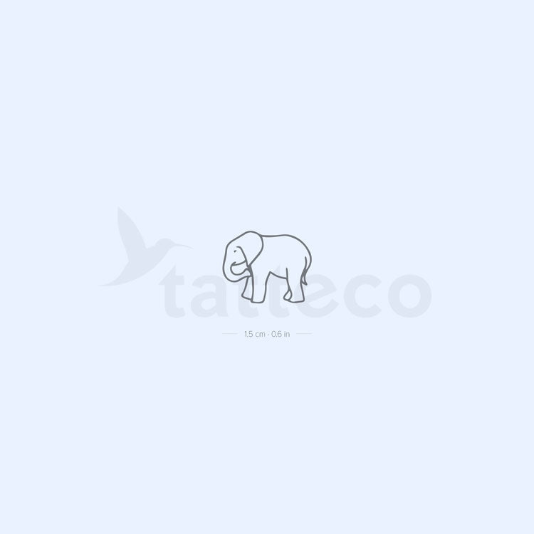 Tatuaje semipermanente de elefante - Juego de 2