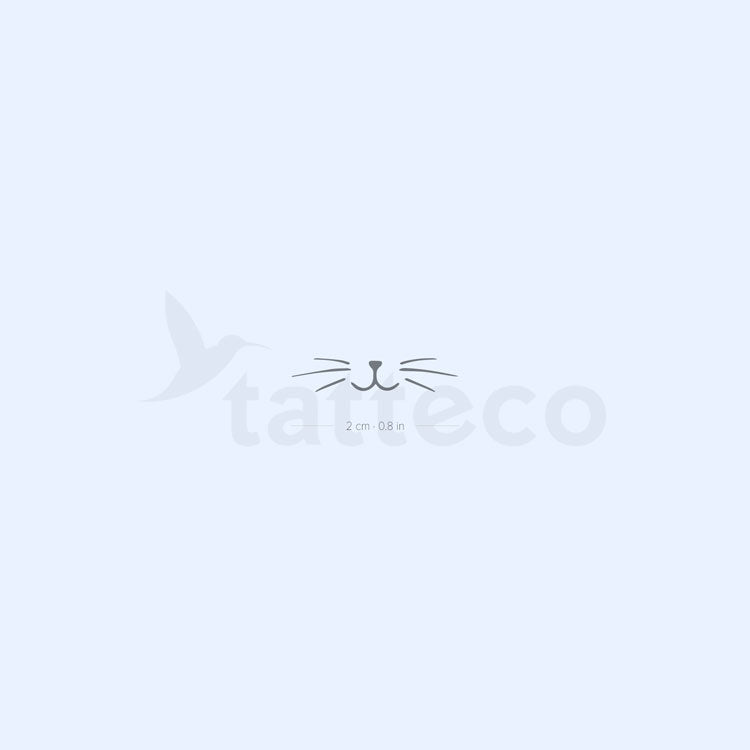 Small Cat Whiskers Semi-Permanent Tattoo - Set of 2