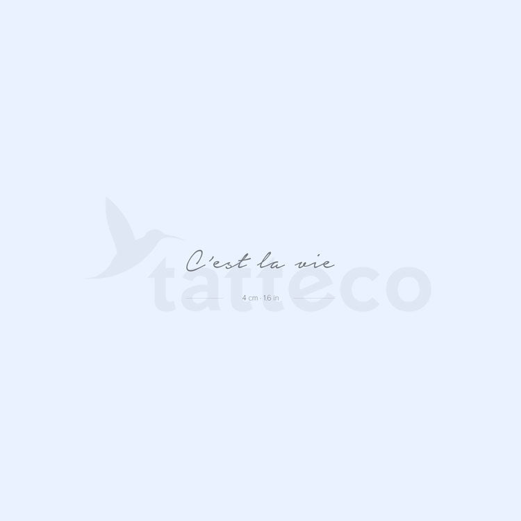 C'est La Vie Semi-Permanent Tattoo - Set of 2