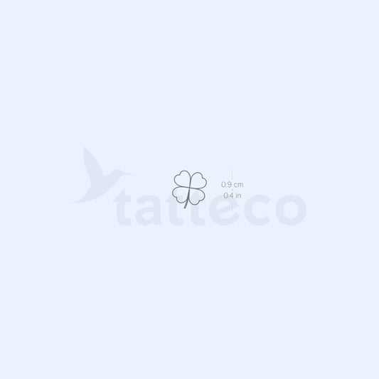Minimalist Four Leaf Clover Semi-Permanent Tattoo - Set of 2