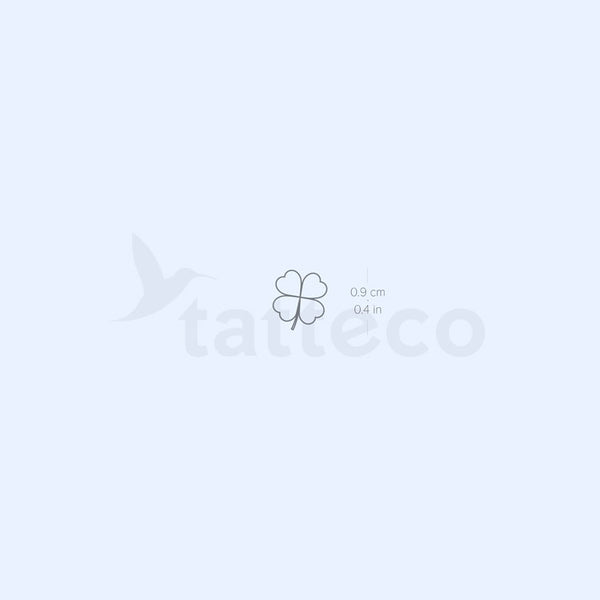Minimalist Four Leaf Clover Semi-Permanent Tattoo - Set of 2