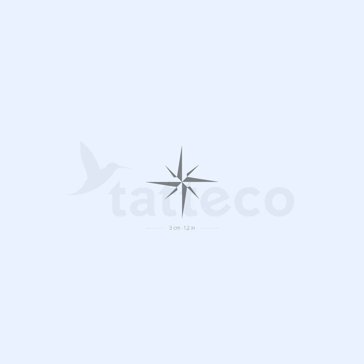 Minimalist Compass Rose 2-Week Temporary Tattoo - Set of 2