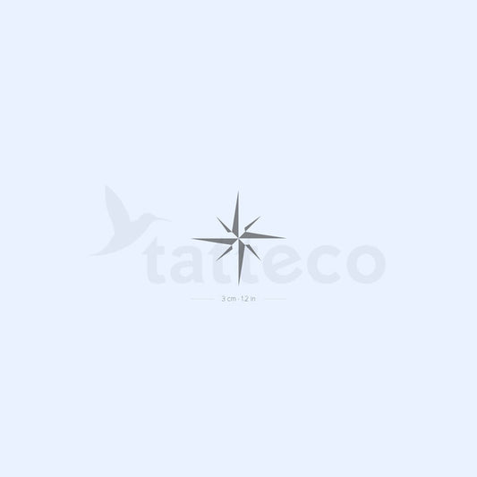 Minimalist Compass Rose 2-Week Temporary Tattoo - Set of 2